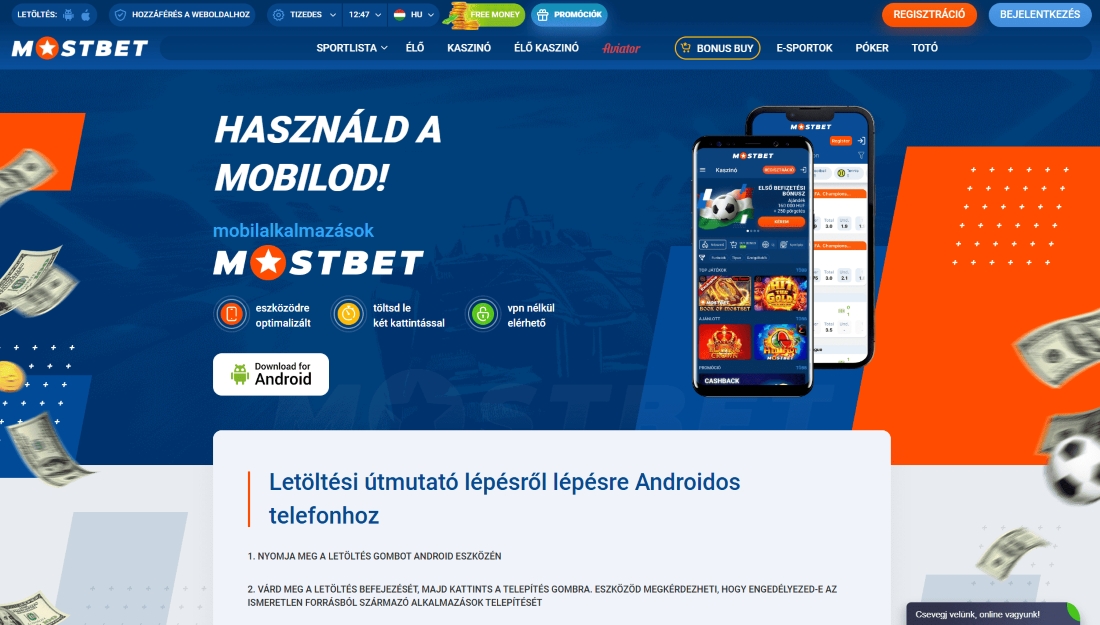 Androidos Mostbet alkalmazás letöltési oldala részletes lépésenkénti útmutatóval